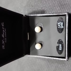 14k gold pearl earrings